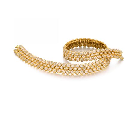 PIAGETStrass. Elegantes Diamant-Gold-Collier. Herkunft: Schweiz. Datierung: 2008. Material: 750/- Gelbgold, Punze. Gesamtgewi