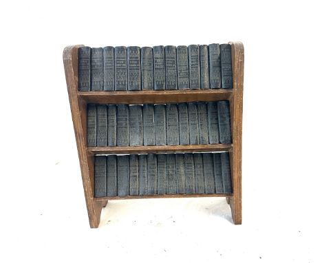 Miniature Vintage complete works shakespeare books in a miniature bookcase 9 inches tall 8.5 inches wide 