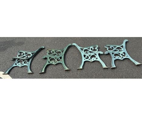 2 pair of cast iron bench ends 
