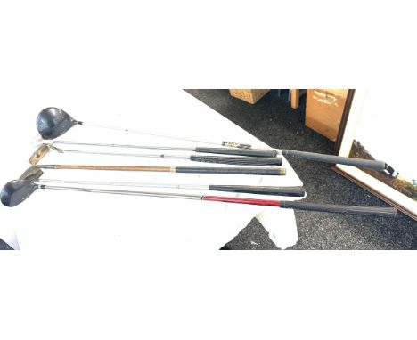 Selection of 6 vintage golf clubs includes Ping, Fujikura Fit on edition etc 