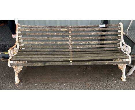 Wood and metal bench 