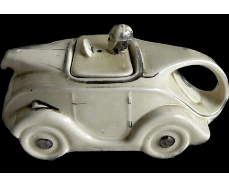 Vintage Sadler racing car teapot, approximate height 4 inches, Length 9 inches 