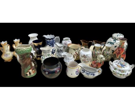 Selection vintage and later pottery pieces to include Vases, jugs, oriental pieces etc 