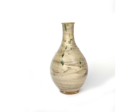 Φ Jim Malone (born 1946)a large Lesson Hall Pottery stoneware bottle vase, ovoid with tapering cylindrical neck, with impress