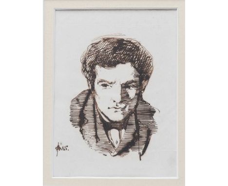 Arthur Joseph Gaskin (1862-1928)Portrait of the Artist's Brother, 1885pen on paper, framedtogether with Portrait of Frank Ric