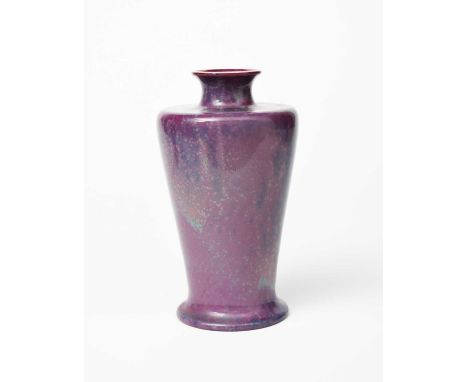 A Ruskin Pottery stoneware Souffle vase by William Howson-Taylor, dated 1906, shouldered baluster form with flaring neck, cov