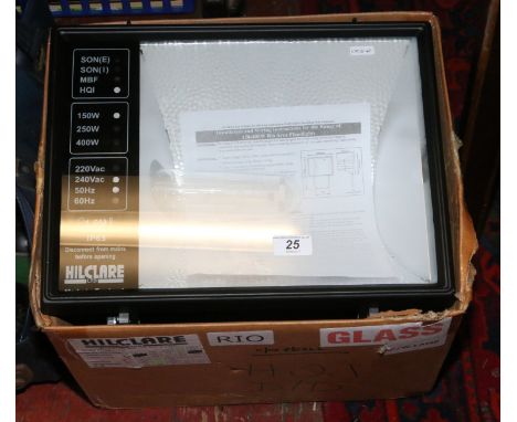 A new HQI 240 volt 150 watt flood light with photo electric cell by Hilclare Ltd.