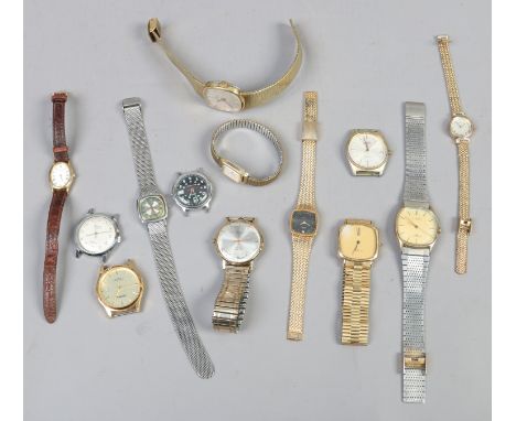A quantity of ladies and gents bracelet watches, including quartz and manual examples; Timex and Sekonda etc.
