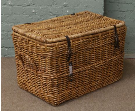 A large wicker hamper