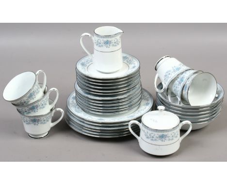 A Noritake china part tea service decorated in the blue hill pattern, 32 pieces.