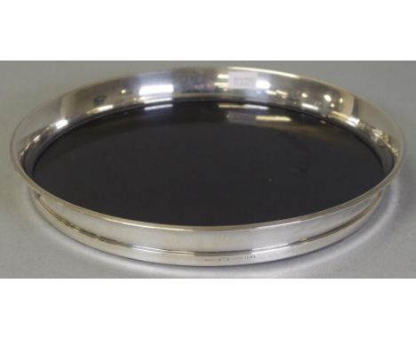 Gorham USA sterling silver ebonised salver marked to rim and # 1078, ebonised base. Diameter 23cm approx.