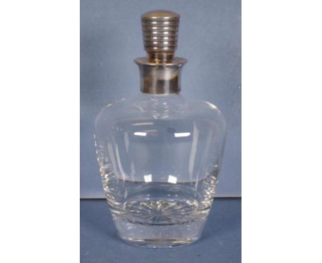 Christofle crystal & silver plated decanter with makers name to stopper and base, 21cm high approx