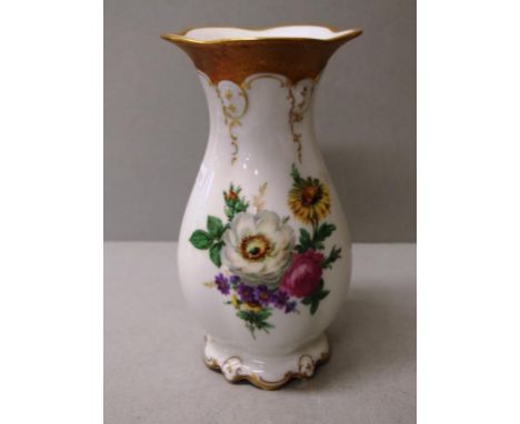 Rosenthal Alt Brabant ceramic vase hand painted floral decoration, marked to base, and ' Alt Brabant Gold, # 42.'  (Height  2