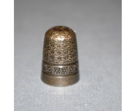 Vintage sterling silver thimble marked for Chester, possibly 1930s, (marks rubbed), makers Charles Horner Ltd.