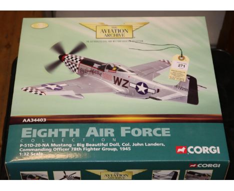 Corgi Aviation Archive.1:32 scale. Eighth Air Force (AA34403). P-51D-20-NA Mustang - 'Big Beautiful Doll', Col. John Landers,