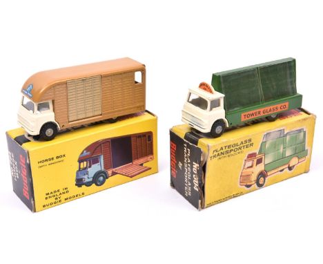 2 Budgie Toys. Bedford TK Horse Box No.294. Cream cab and chassis with tan rear body, with just one plastic horse. Together w