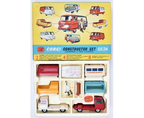 Corgi Toys GS/24 Constructor Set (Commer 3/4 Ton Chassis). A complete set with interchangeable bodies and both chassis/cabs i