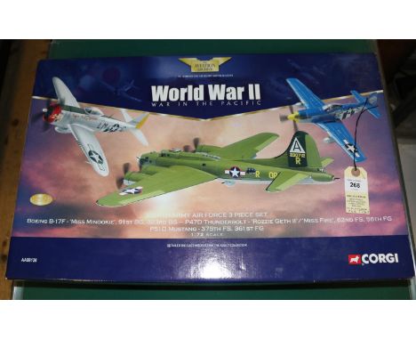 Corgi Aviation Archive. 1:72 scale. World War II, War in the Pacific. Eighth Army Air Force 3 Piece Set. (AA99126).Comprising