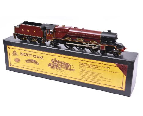 A modern O gauge tinplate Corgi Bassett Lowke LMS Princess Royal Class 4-6-2 tender locomotive for 3-rail running (BL99006). 