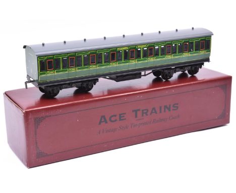 An Ace Trains O gauge Southern Railway EMU Full Third passenger coach in lined green livery. Boxed. VGC-Mint. £30-50 