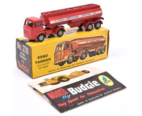 Budgie Toys Leyland articulated tanker No.270. In red 'ESSO Petroleum Company Ltd' livery, with 'ESSO' to rear of tank. Boxed