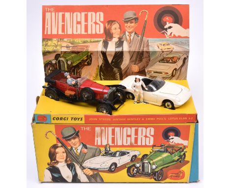Corgi Toys The Avengers Gift Set No.40. Comprising John Steeds Vintage Bentley &amp; Emma Peel's Lotus Elan S2. Bentley in re