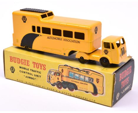 Budgie Toys Seddon AA Jumbo Mobile traffic Control Unit 'JUMBO' (218). In bright yellow and black livery, with AA and Automob