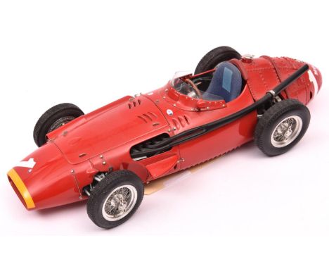 A CMC 1:18 scale Maserati 250F 1957. In red with grey &amp; blue seat and detailed cockpit. RN 1. VGC, light cleaning require