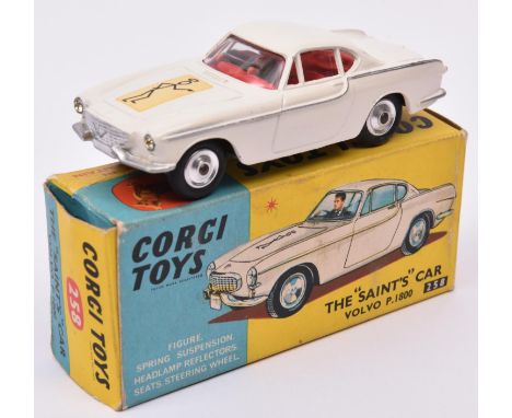 Corgi Toys The 'Saint's Car Volvo P.1800 (258). In white with black /white logo to bonnet, with red interior. Boxed, some lig