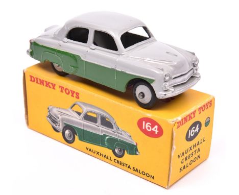 Dinky Toys Vauxhall Cresta Saloon (164), In light grey and dark green with light grey wheels with black tyres. Boxed, minor w