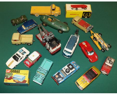 Quantity of Corgi Toys etc. Pennyburn Workmen's Trailer (109), boxed. Holmes Wrecker, Chevrolet Camaro, Hillman Hunter, Londo