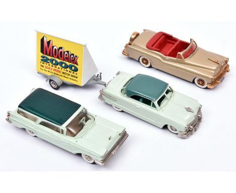 4 Brooklin Models white metal 1/43 scale 1959 Mercury Commuter two tone light green body/dark metallic green roof white wall 