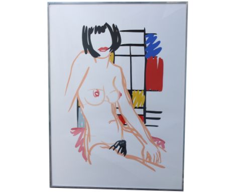 Tom Wesselmann (New York, Ohio, 1931-2004) Screenprint in colors "Monica Sitting with Mondrian, 1989". Pencil signed and numb