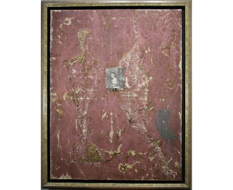 Pierre Marie Brisson (b. 1955) "Portrait III". Large Mixed media painting on canvas. Purchased from Bowles/Sorokko Galleries,