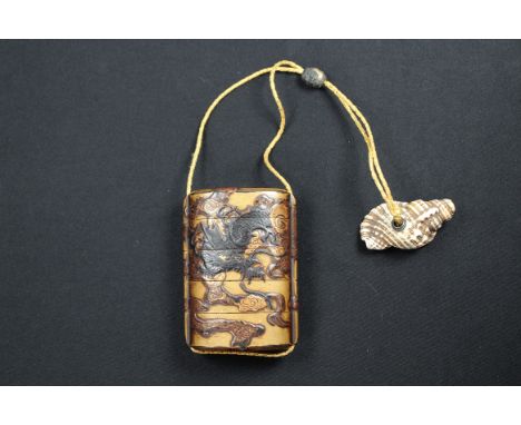 Antique Japanese Dragon Form Inro Netsuke, Signed on the interior.  Provenance: Private Sarasota, Florida collection.  Height