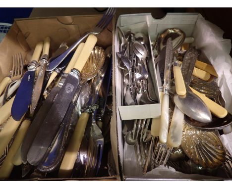 Large quantity of mixed silver plated and international silver flatware. Not available for in-house P&amp;P 