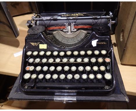 Continental vintage cased typewriter. Not available for in-house P&amp;P 