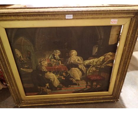 Large oleograph in an antique gilt frame, 70 x 93 cm. Not available for in-house P&amp;P 