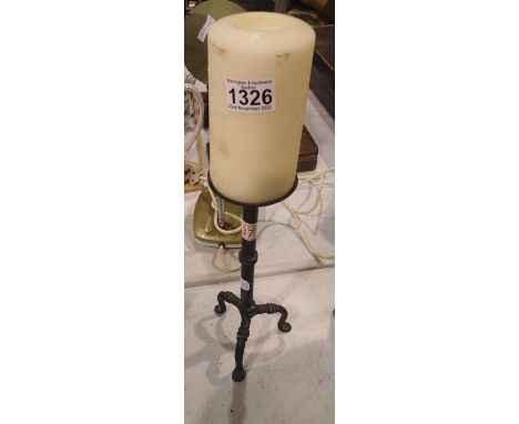 Copper candlestick with candle, H: 50 cm. Not available for in-house P&amp;P 