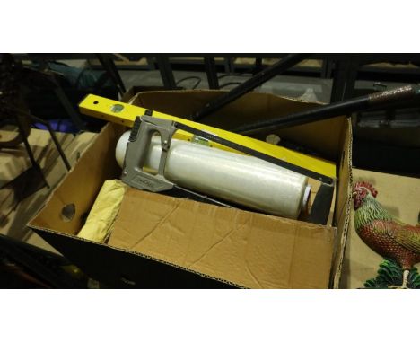 Box of mixed hand tools and electric sockets. Not available for in-house P&amp;P 