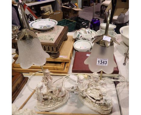 Pair of figural table lamps, H: 50 cm. All electrical items in this lot have been PAT tested for safety and have passed. This