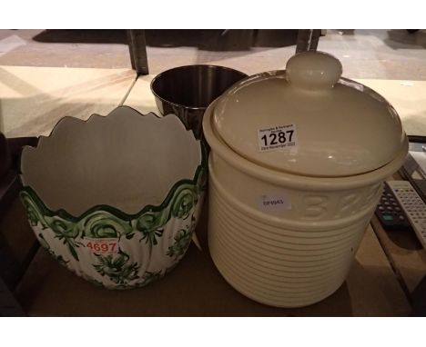 Planter, lidded bread bin and others. Not available for in-house P&amp;P 