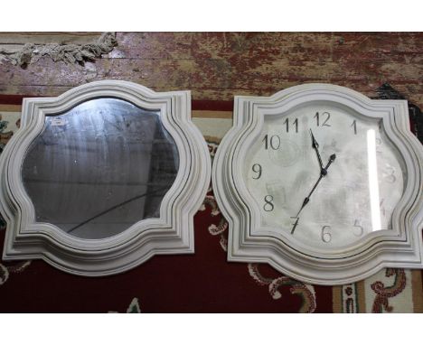 A vintage style wall clock & mirror65x60cmunable to post 
