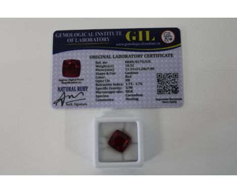 A Ruby gemstone with certificate 
