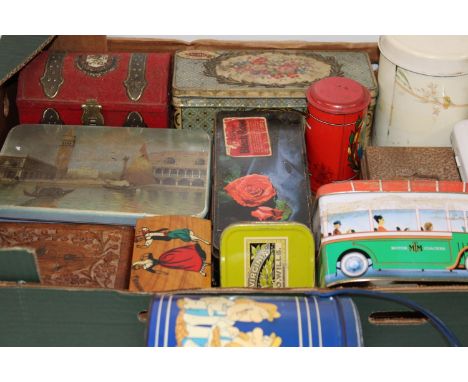 A job lot of vintage tins etc 