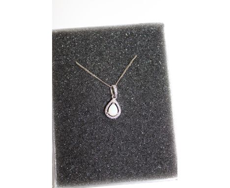 A 925 silver &amp; opal necklace 