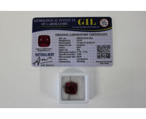 A Ruby gemstone with certificate 