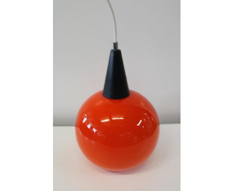 A vintage orange glass ceiling light (needs new gallery)d28cm 
