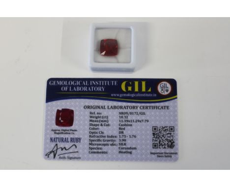 A Ruby gemstone with certificate 