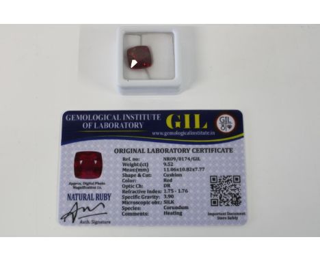 A Ruby gemstone with certificate 